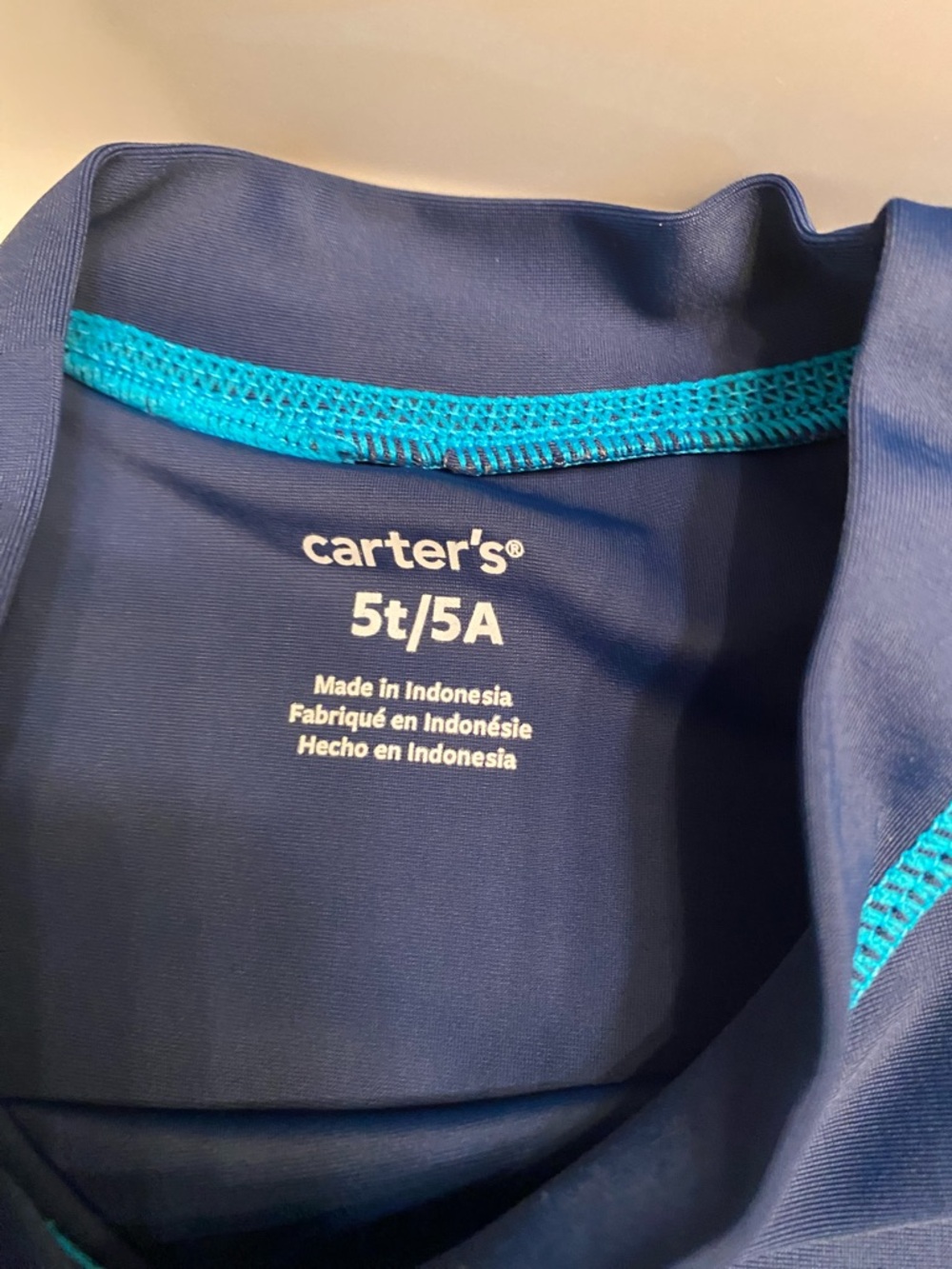 Carter's Navy Rash Guard Set size 5 - Picture 2 of 6